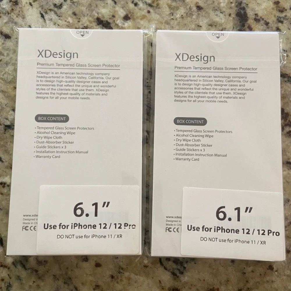 Set - Two 3 Packs Screen Protectors iPhone 12 and iPhone 12 Pro-Tempered Glass